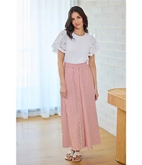 Brave + True Chloe Short Flare Lace Insert Sleeve Crew Neckline Knit Tee