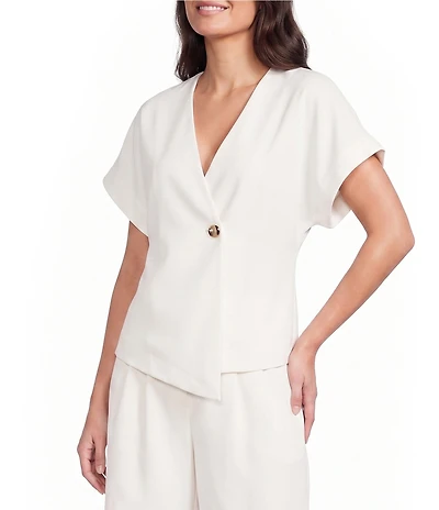 Brave + True Coordinating Origami V-Neck Short Sleeve Top