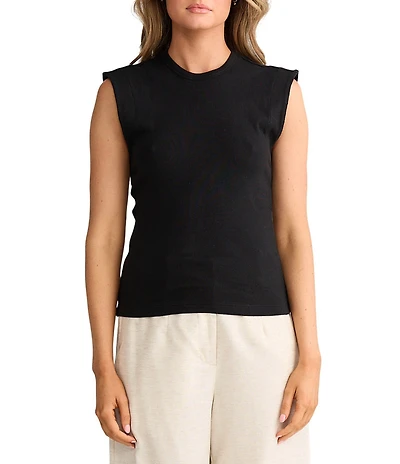 Brave + True Daphne Crew Neck Rib Knit Tank