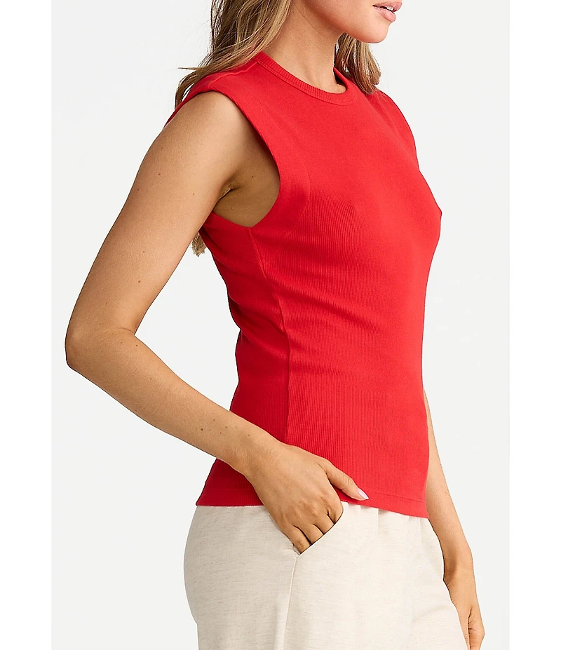 Brave + True Daphne Crew Neck Rib Knit Tank