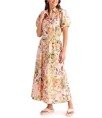 Brave + True Eliza Floral Cotton A-Line Midi Skirt
