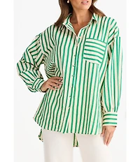 Brave + True Ezra Coordinating Collared Long Sleeve Button Front Blouse