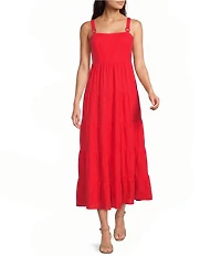 Brave + True Gelato Square Neckline Empire Tiered Midi Dress