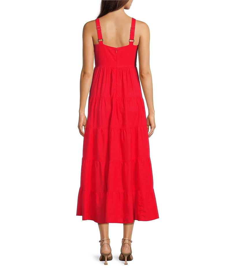 Brave + True Gelato Square Neckline Empire Tiered Midi Dress
