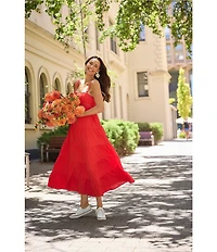 Brave + True Gelato Square Neckline Empire Tiered Midi Dress