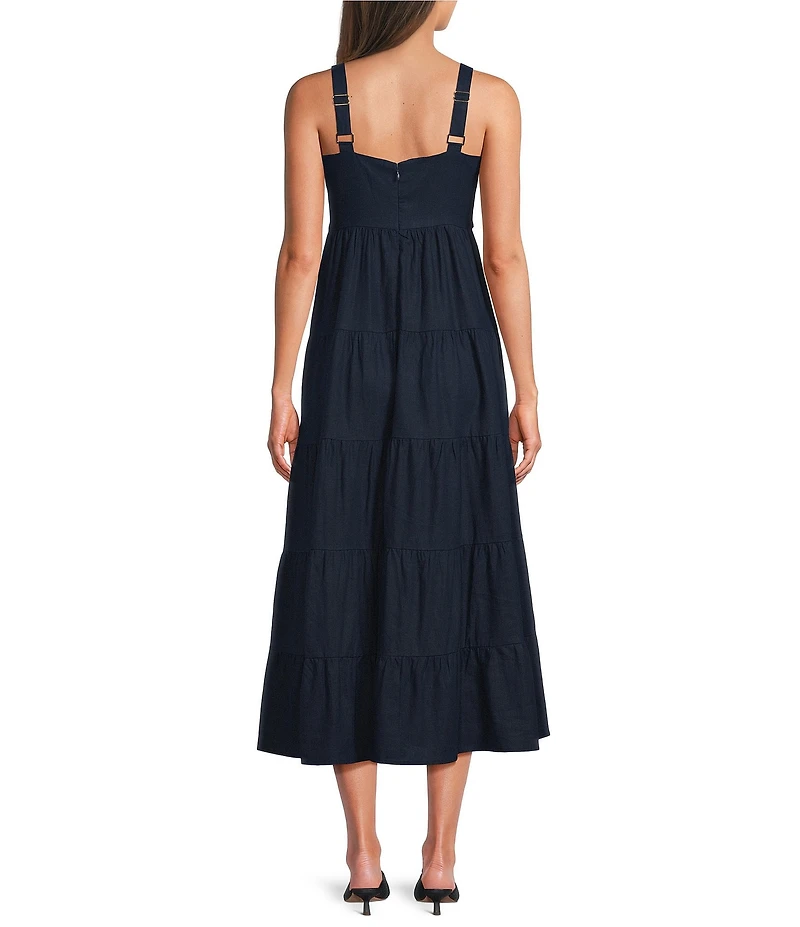 Brave + True Gelato Square Neckline Empire Tiered Midi Dress
