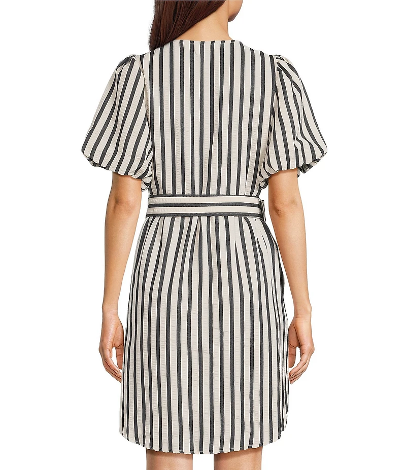 Brave + True Gracie Seersucker Short Sleeve Belted Dress