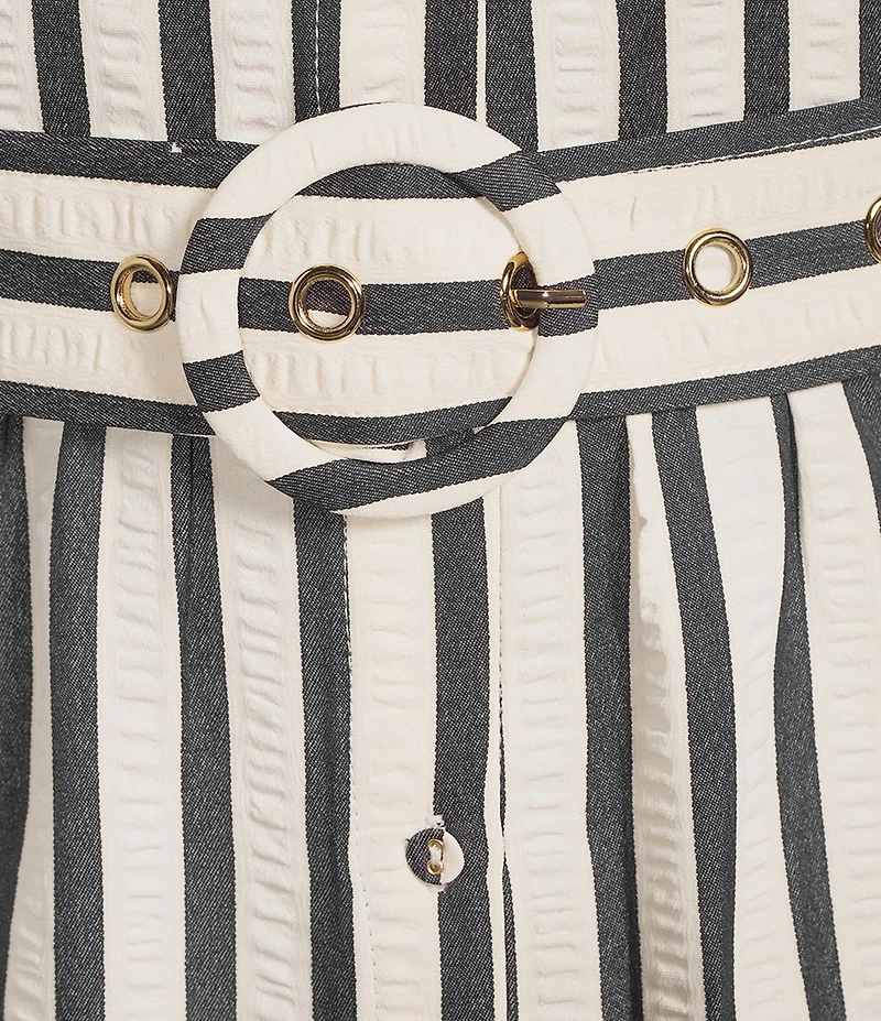 Brave + True Gracie Seersucker Short Sleeve Belted Dress