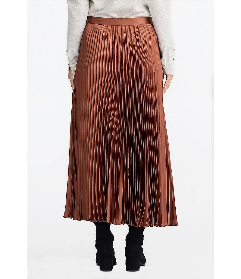 Brave + True Identity Pleated A-Line Midi Skirt