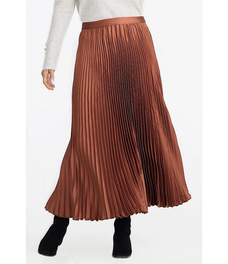 Brave + True Identity Pleated A-Line Midi Skirt