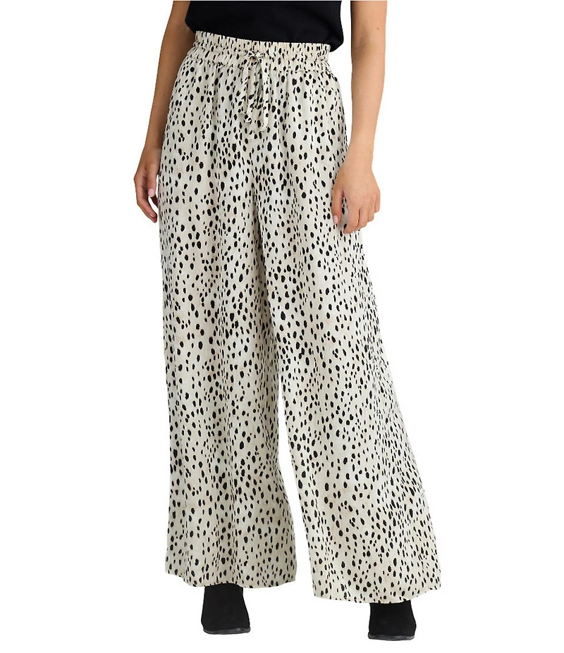 Brave + True Liza Wide Leg Drawstring Front Pull On Pants