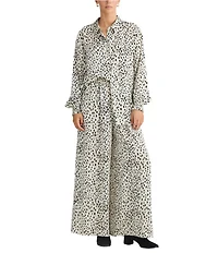 Brave + True Liza Wide Leg Drawstring Front Pull On Pants