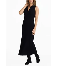 Brave + True Mimi Split V-Neckline Sleeveless Sweater Rib Bodycon Midi Dress