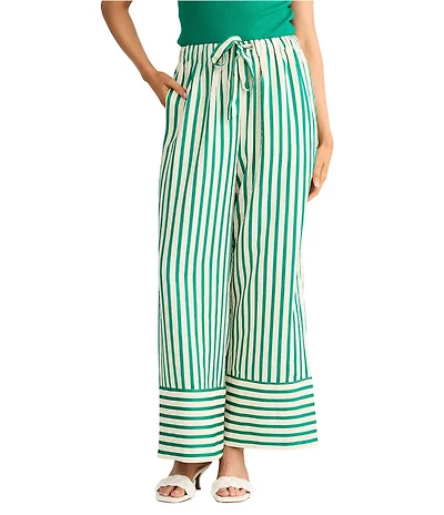 Brave + True Portia Striped Seersucker Wide Leg Drawstring Pants