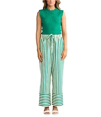 Brave + True Portia Striped Seersucker Wide Leg Drawstring Pants