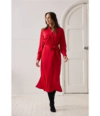 Brave + True Sampson Long Sleeve Satin Dress