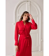 Brave + True Sampson Long Sleeve Satin Dress