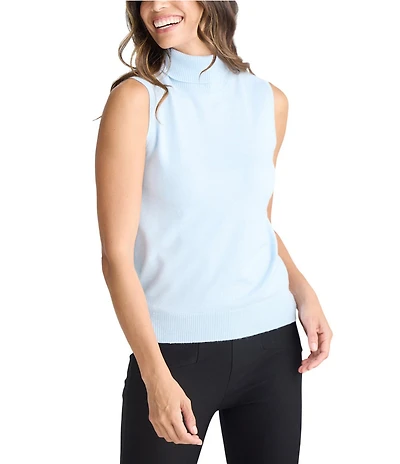 Brave + True Sleeveless Pullover Knit Turtleneck Top