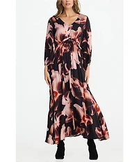 Brave + True Sunshine V-Neck Long Sleeve Tie Waist Maxi Dress