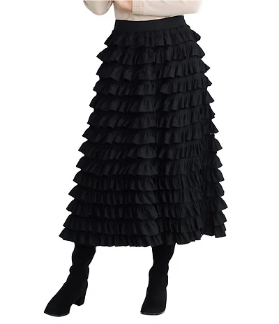 Brave + True Symphony Ruffle Midi Skirt