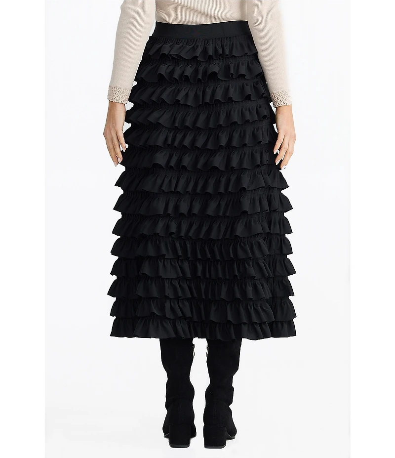 Brave + True Symphony Ruffle Midi Skirt