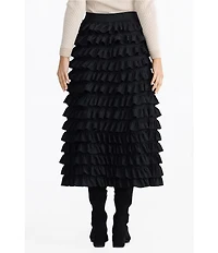 Brave + True Symphony Ruffle Midi Skirt