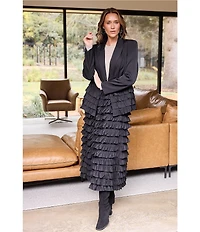Brave + True Symphony Ruffle Midi Skirt