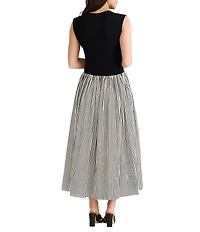 Brave + True Daphne Striped Sleeveless Crew Neck Maxi Dress