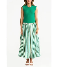 Brave + True Daphne Striped Sleeveless Crew Neck Maxi Dress