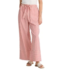 Brave + True Portia Striped Wide Leg Elastic Waist Front Tie Pants