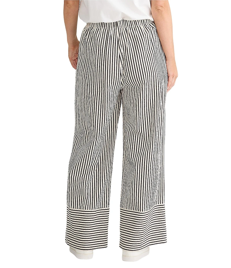 Brave + True Portia Striped Wide Leg Elastic Waist Front Tie Pants