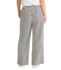 Brave + True Portia Striped Wide Leg Elastic Waist Front Tie Pants
