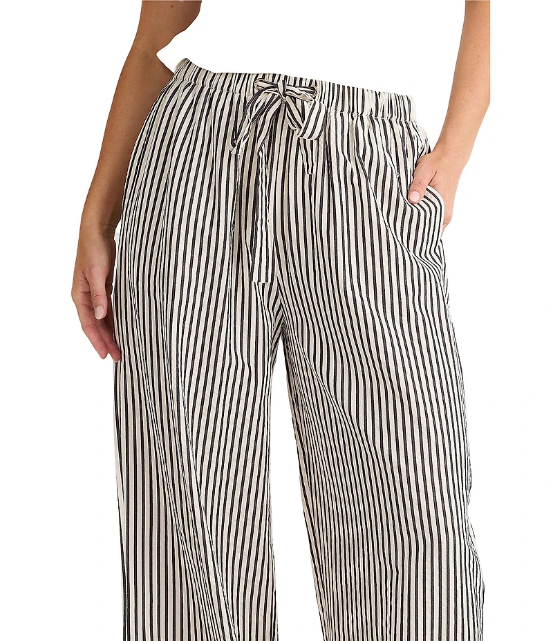 Brave + True Portia Striped Wide Leg Elastic Waist Front Tie Pants