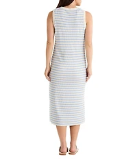 Brave + True Sleeveless Crew Neckline Striped Knit Midi Dress