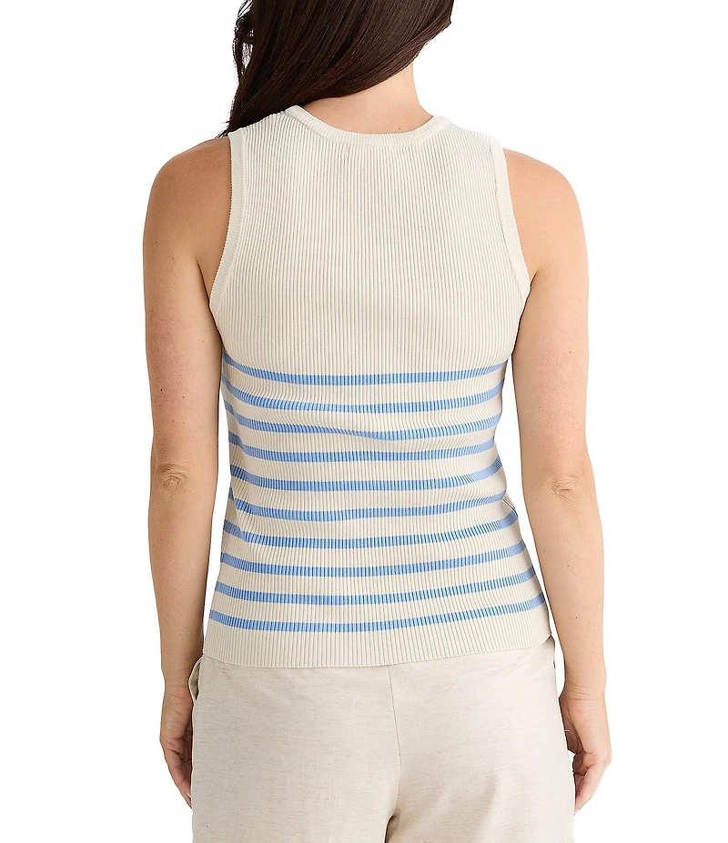 Brave + True Sleeveless Striped Scoop Neckline Ribbed Knit Tank