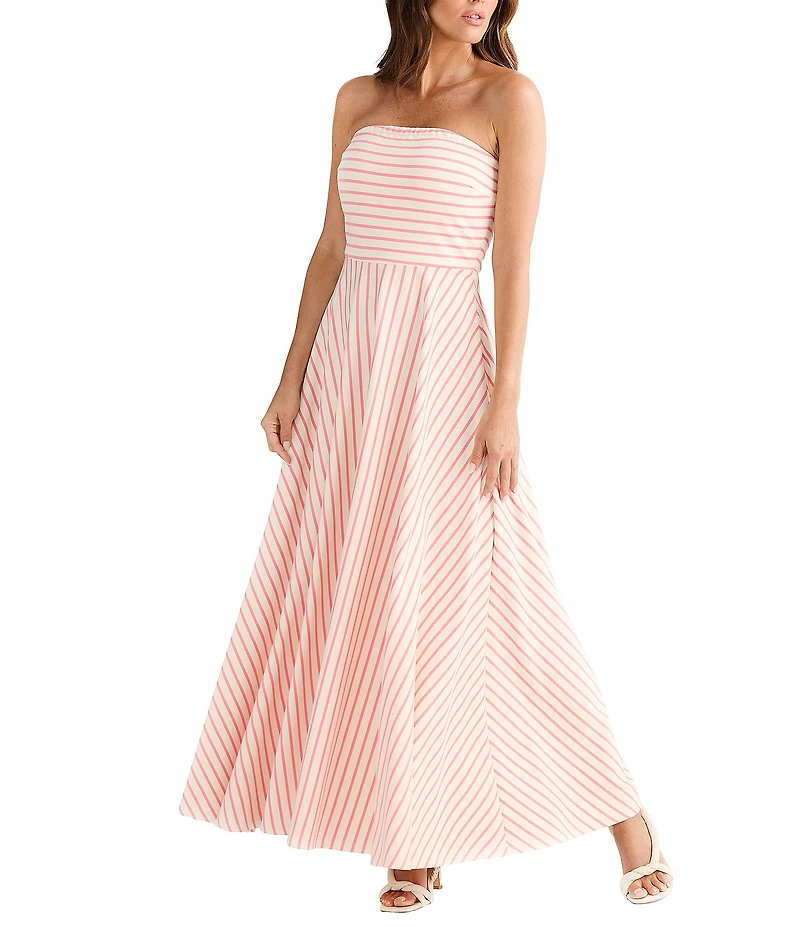 Brave + True Thandie Sleeveless Strapless Striped Maxi Dress