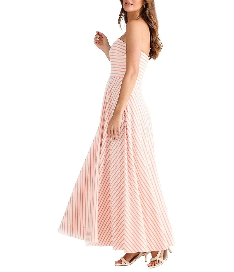 Brave + True Thandie Sleeveless Strapless Striped Maxi Dress