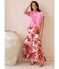 Brave + True Wonderland Floral Tiered Maxi Skirt