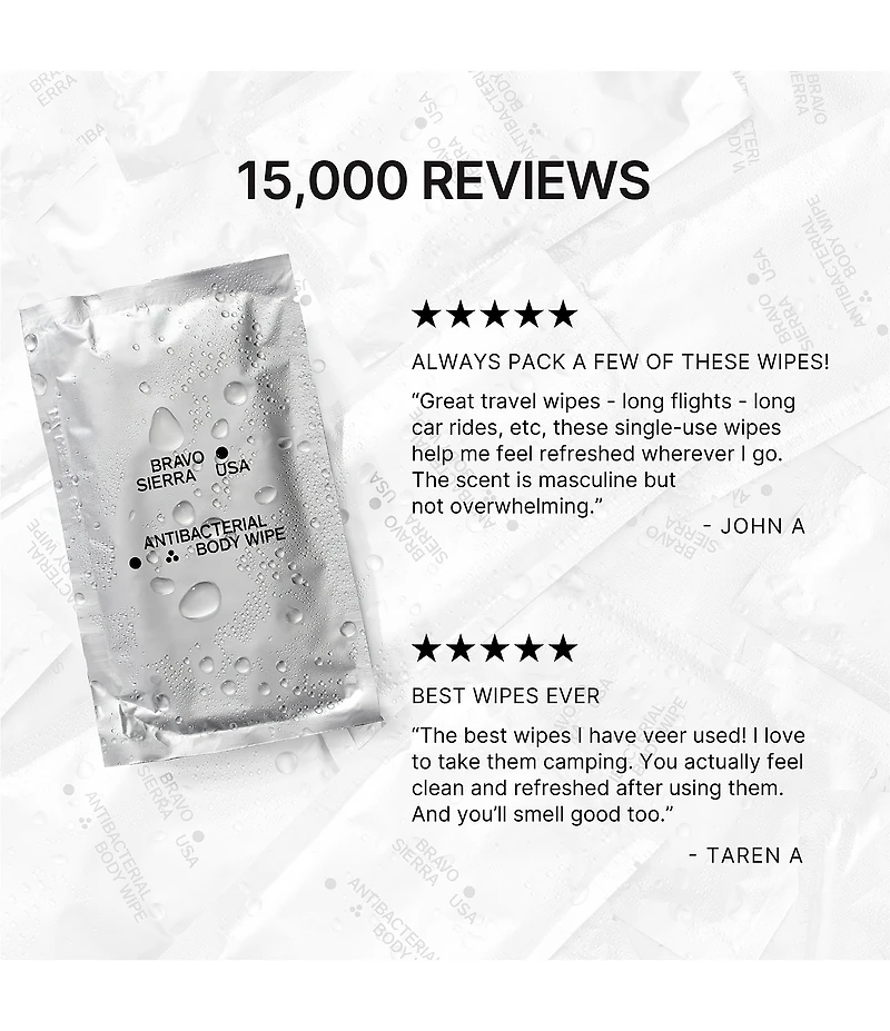 Bravo Sierra Body Antibacterial Wipes 10 Ct