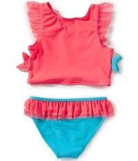 Breaking Waves Little Girls Flutter Fish Mid-kini Swimsuit 2-Piece Set