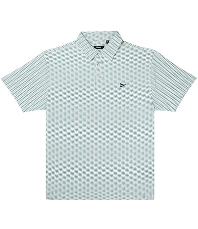 Breezy Gator Striped Performance Short Sleeve Polo Shirt