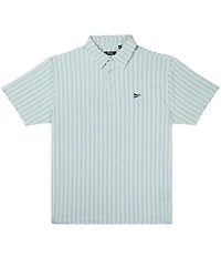 Breezy Gator Striped Performance Short Sleeve Polo Shirt