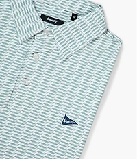 Breezy Gator Striped Performance Short Sleeve Polo Shirt