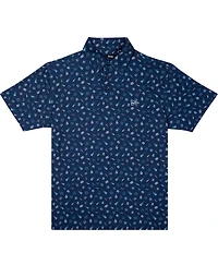 Breezy Pop Off Americana Printed Performance Short Sleeve Polo Shirt