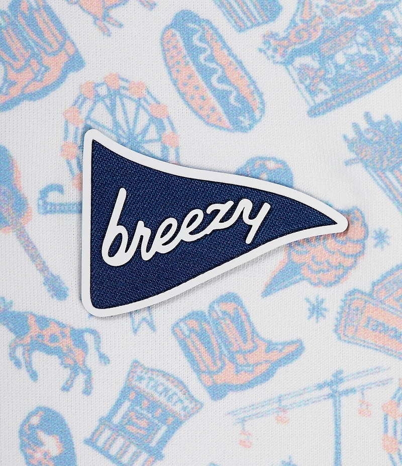 Breezy State Fair Printed Performance Short Sleeve Polo Shirt