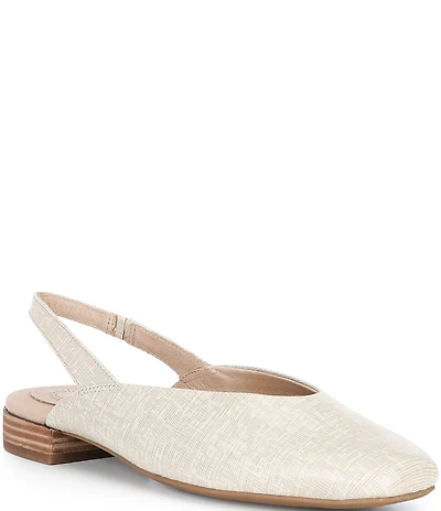Brioso Alia Textured Leather Slingback Flats