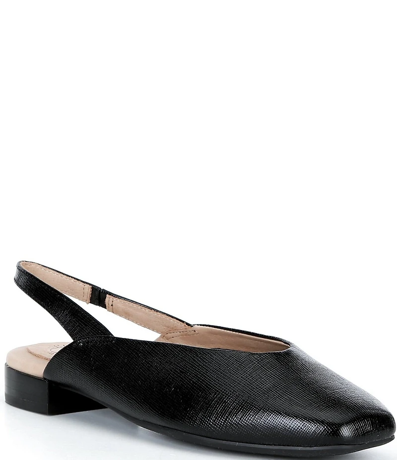 Brioso Alia Textured Leather Slingback Flats