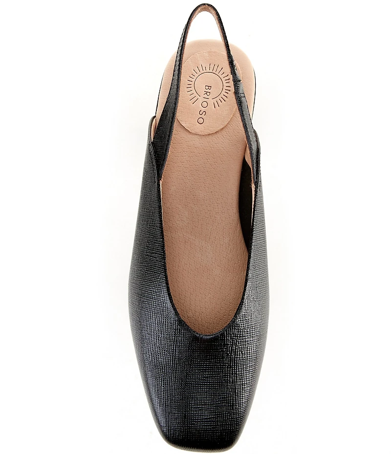 Brioso Alia Textured Leather Slingback Flats