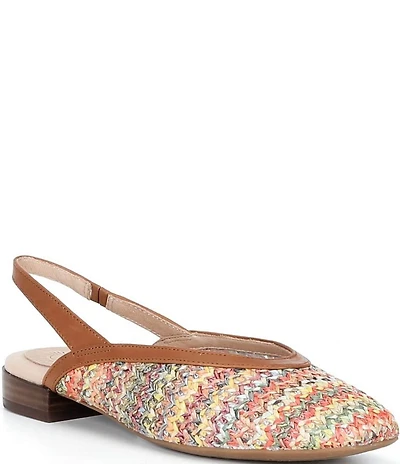 Brioso Alia Woven Fabric Slingback Flats