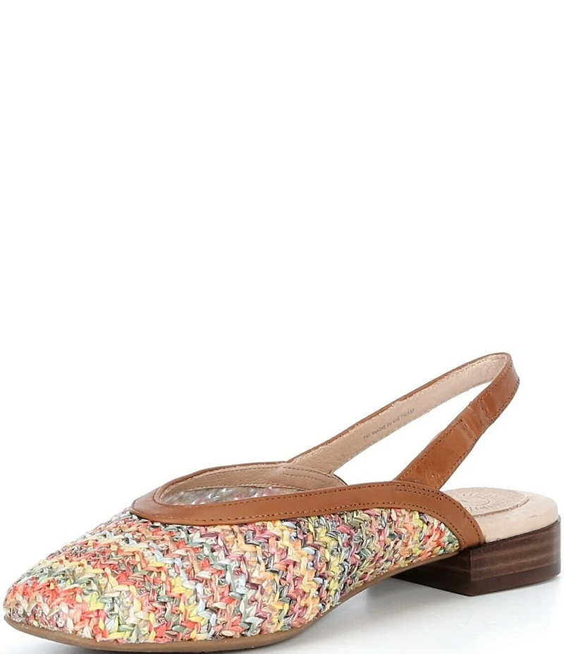 Brioso Alia Woven Fabric Slingback Flats